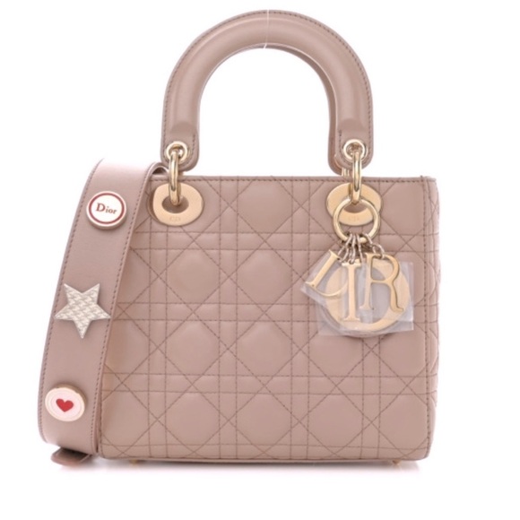 Dior Beige lady dior lucky badges Quilted Handbag - Picture 1 of 13